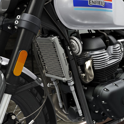 Genuine Royal Enfield Bear 650 Aluminum Radiator Guard Silver 1990556