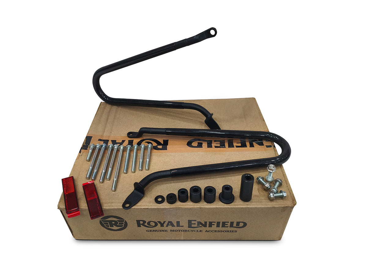 Genuine Royal Enfield Classic 650 Pannier Rails With Modern Soft Panniers Black