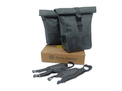 Genuine Royal Enfield Classic 650 Pannier Rails With Modern Soft Panniers Black