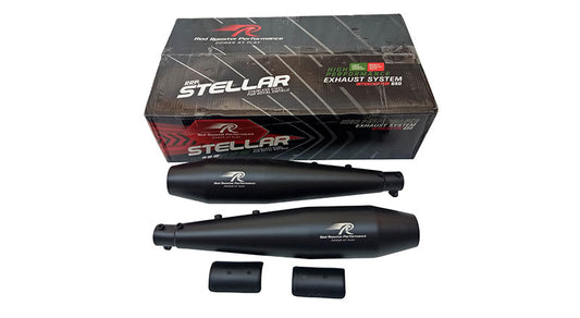 Royal Enfield Interceptor 650 Red Rooster Exhaust Silencer Black