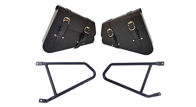 Royal Enfield Interceptor 650 Pannier Bags Pair With Mounting Rails Black