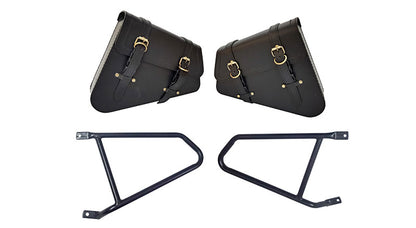 Royal Enfield Interceptor 650 Pannier Bags Pair With Mounting Rails Black