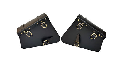 Royal Enfield GT Continental 650 Pannier Bags Pair & Mounting Rails Black