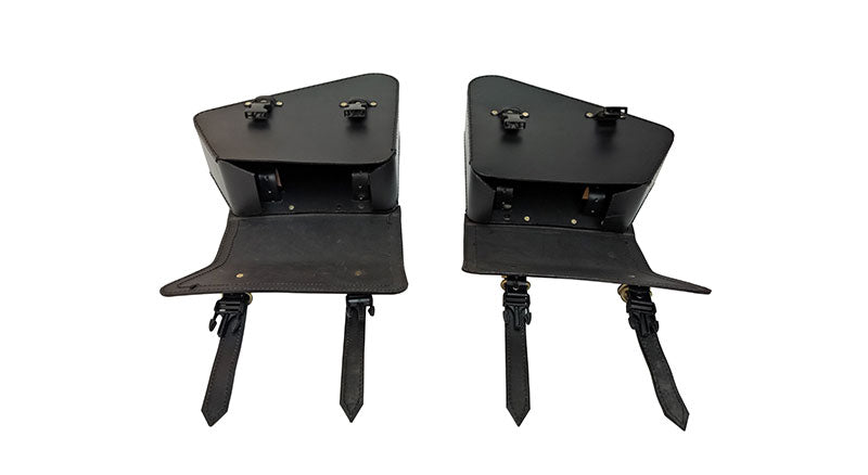 Royal Enfield GT Continental 650 Pannier Bags Pair & Mounting Rails Black