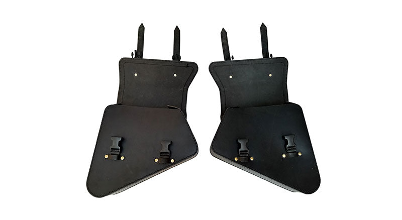 Royal Enfield Interceptor 650 Pannier Bags Pair With Mounting Rails Black