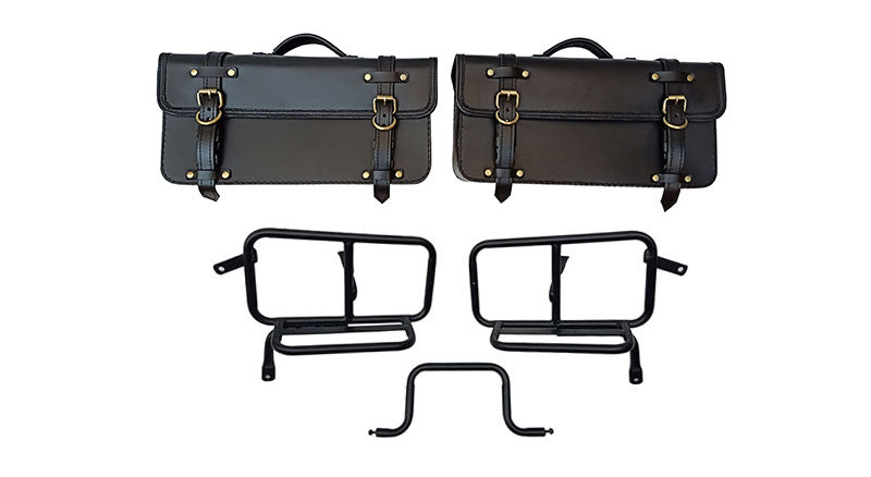 Royal Enfield GT Continental 650 Pannier Rails & Bags Black Pair