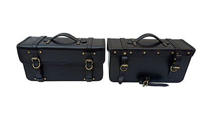 Royal Enfield Interceptor 650 Pannier Rails & Bags Black Pair