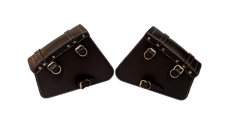 Royal Enfield Interceptor 650 Mounting Rails With Leather Pannier Pair Bags