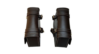Royal Enfield Interceptor 650 Mounting Rails With Leather Pannier Bags Brown