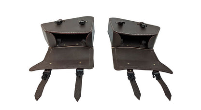 Royal Enfield Interceptor 650 Mounting Rails With Leather Pannier Bags Brown