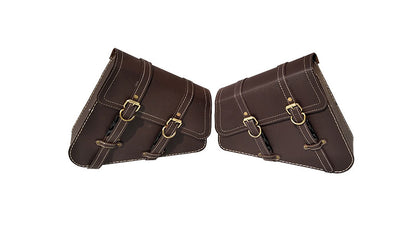 Royal Enfield GT Continental 650 Mounting Rails With Brown Pannier Bags Pair
