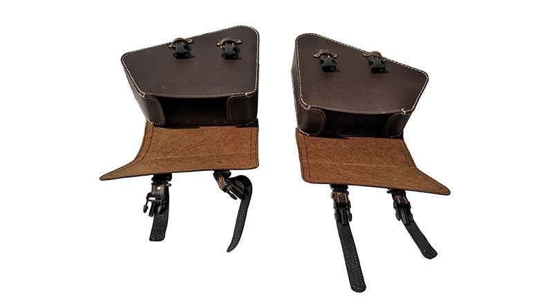Royal Enfield GT Continental 650 Mounting Rails With Brown Pannier Bags Pair