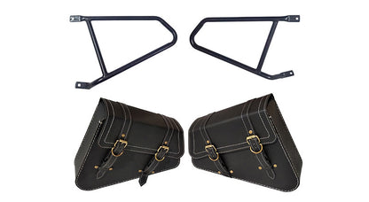 Royal Enfield Interceptor 650 Mounting Rails With Pannier Bags Pair Black
