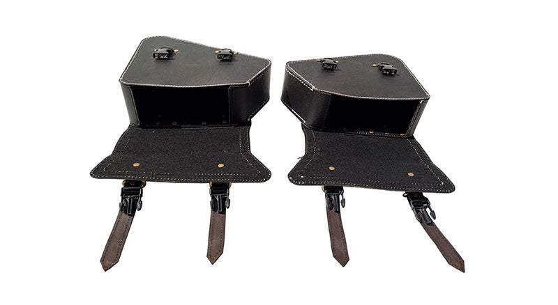 Royal Enfield Interceptor 650 Mounting Rails With Black Pannier Bags Pair
