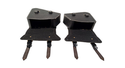 Royal Enfield GT Continental 650 Mounting Rails With Black Pannier Bags Pair