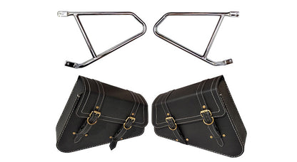 Royal Enfield GT Continental 650 Mounting Rails With Black Pannier Bags Pair