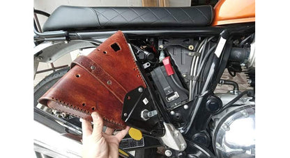 Royal Enfield GT Continental and Interceptor 650 Side Panel Bag Genuine Leather Black
