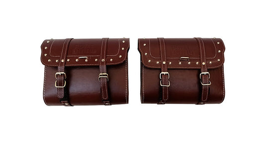 Royal Enfield Classic 350cc 500cc Saddle Bag Pair Cherry Color