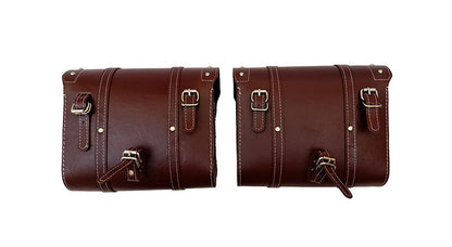 Royal Enfield Classic 350cc 500cc Saddle Bag Pair Cherry Color