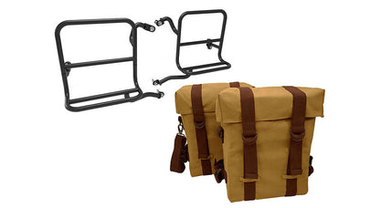 Royal Enfield Classic 350cc 500cc Sand Color Military Pannier With Fitting Frame