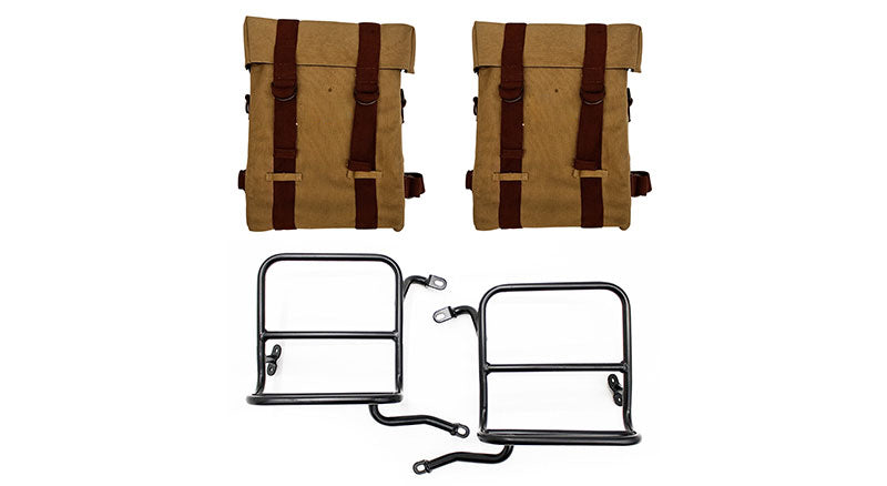 Royal Enfield Classic 350cc 500cc Sand Color Military Pannier With Fitting Frame