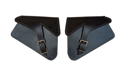 Royal Enfield Interceptor 650 Pannier Leather Bags Pair D1 Black