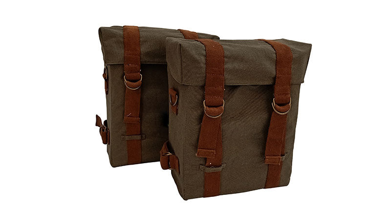 Royal Enfield Classic 350cc 500cc Olive Color Military Pannier and Fitting Frame