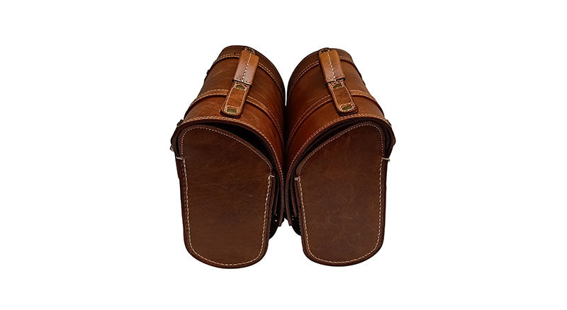 Royal Enfield Classic 500cc 350cc Brown Tan Front and Rear Leather Seats with Bags