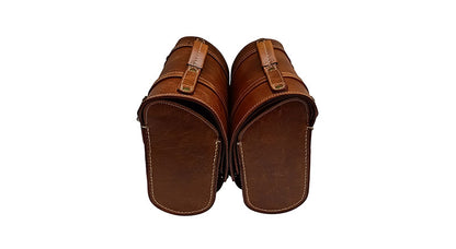 Royal Enfield Classic 500cc 350cc Brown Tan Front and Rear Leather Seats with Bags