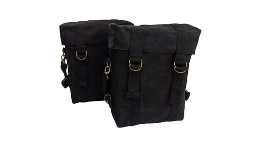 Royal Enfield Classic 350cc 500cc Black Color Military Pannier Bags