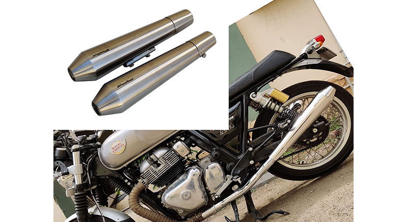 Royal Enfield GT Continental and Interceptor 650 Short Exhaust Silencer Matt Finish