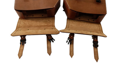 Royal Enfield GT and Interceptor 650 Pannier Bags Tan Color With Black Mounting