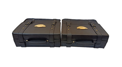 Royal Enfield Classic 350cc 500cc Pair of Saddle Bag Black Leather with Rails