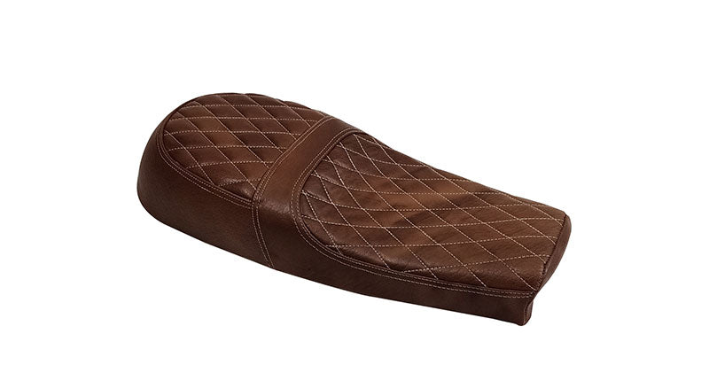 Royal Enfield GT Continental and Interceptor 650 Diamond Design Dual Leather Seat Brown