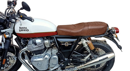 Royal Enfield GT Continental and Interceptor 650 Genuine Leather Dual Seat Brown