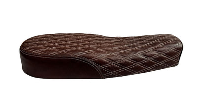 Royal Enfield GT Continental and Interceptor 650 Diamond Design Leather Dual Seat Cherry Brown