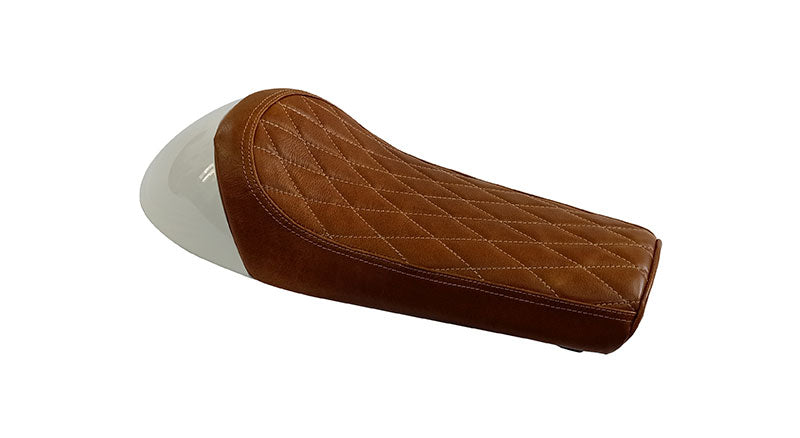 Royal Enfield GT Continental and Interceptor 650 Single Seat Brown Tan With White Cowl
