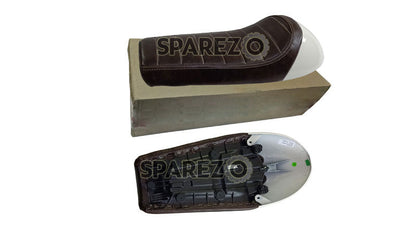 Royal Enfield GT Continental and Interceptor 650 Single Seat Coffee Brown with White Cowl