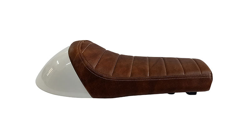 Royal Enfield GT Continental and Interceptor 650 Single Seat Brown Color With White Cowl