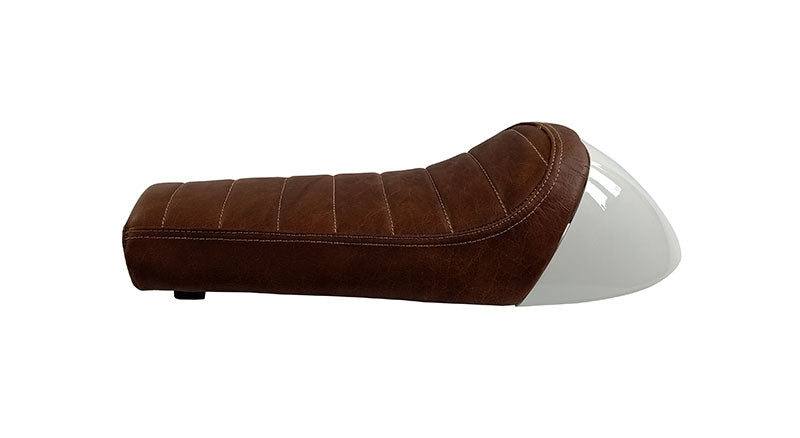 Royal Enfield GT Continental and Interceptor 650 Single Seat Brown Color With White Cowl