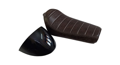 Royal Enfield GT Continental and Interceptor 650 Single Seat Coffee Brown with Black Cowl