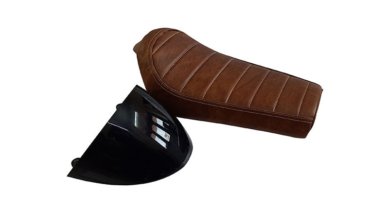 Royal Enfield GT Continental and Interceptor 650 Single Seat Brown Color with Black Cowl
