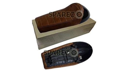 Royal Enfield GT Continental and Interceptor 650 Single Seat Brown Color with Black Cowl