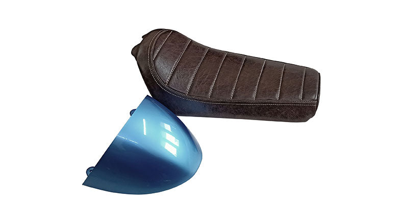 Royal Enfield GT  Continental and Interceptor 650 Single Seat Coffee Brown with Blue Cowl