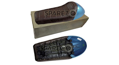 Royal Enfield GT  Continental and Interceptor 650 Single Seat Coffee Brown with Blue Cowl