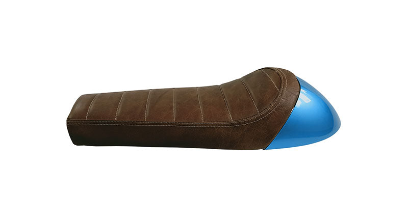 Royal Enfield GT Continental and Interceptor 650 Single Seat Brown Color with Blue Cowl