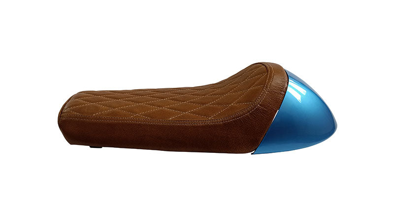 Royal Enfield GT Continental and Interceptor 650 Single Seat Brown Tan With Blue Cowl
