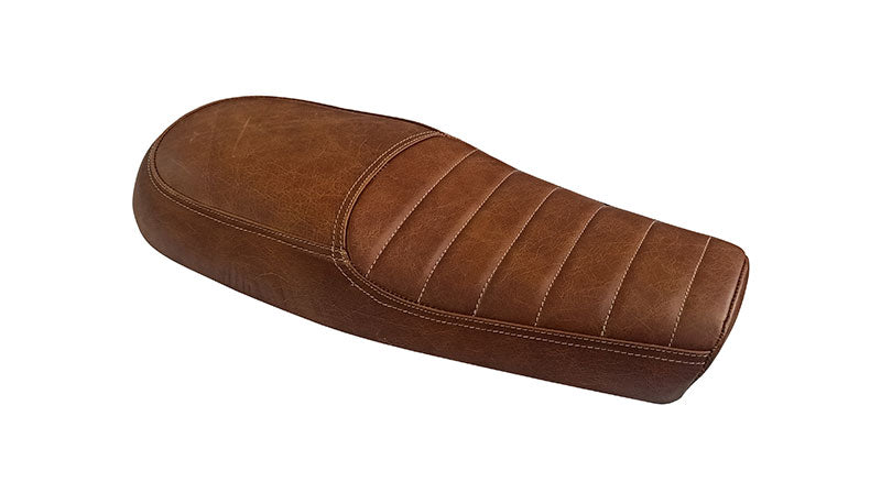 Royal Enfield GT Continental and Interceptor 650 Brown Genuine Leather Dual Seat