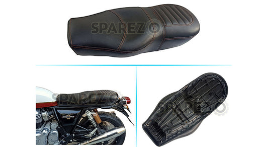 Royal Enfield Black Genuine Leather Dual Seat For GT Continental and Interceptor 650