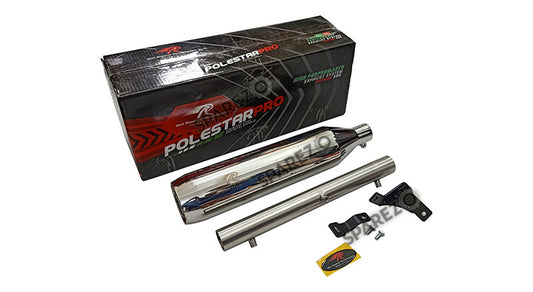 Red Rooster Performance Exhaust Silencer Chrome For Royal Enfield Reborn 350cc